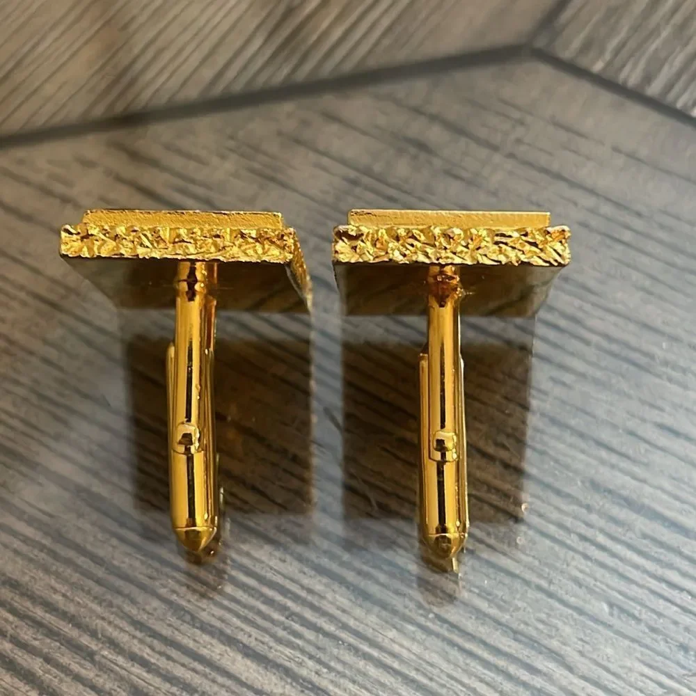 Swank Damascene Cufflinks Poker King Ace Spades Playing Cards